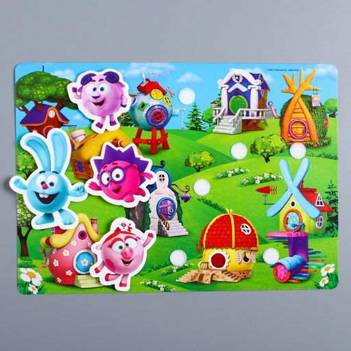 Развивающая игра на липучках, конструктор Веселые липучки. Кто где живет?, Смешарики  фото 3