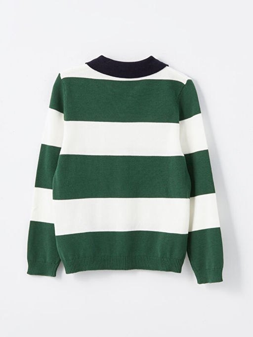 Polo Yaka Uzun Kollu Erkek ?ocuk Kazak - Waikiki фото 2