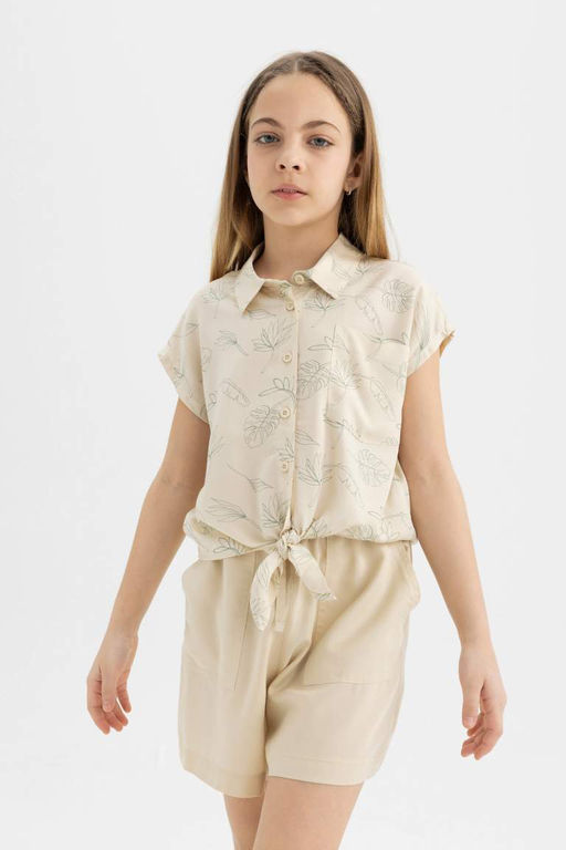 Вискозные шорты для девочек - Defacto фото 4