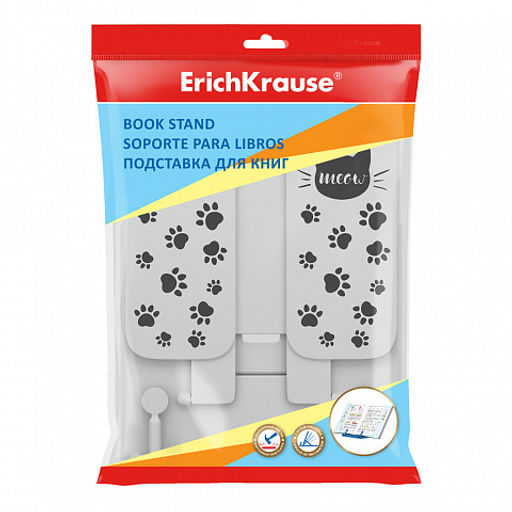 Цена за 1 шт. Подставка для книг пластиковая ErichKrause Meow, белый  фото 2