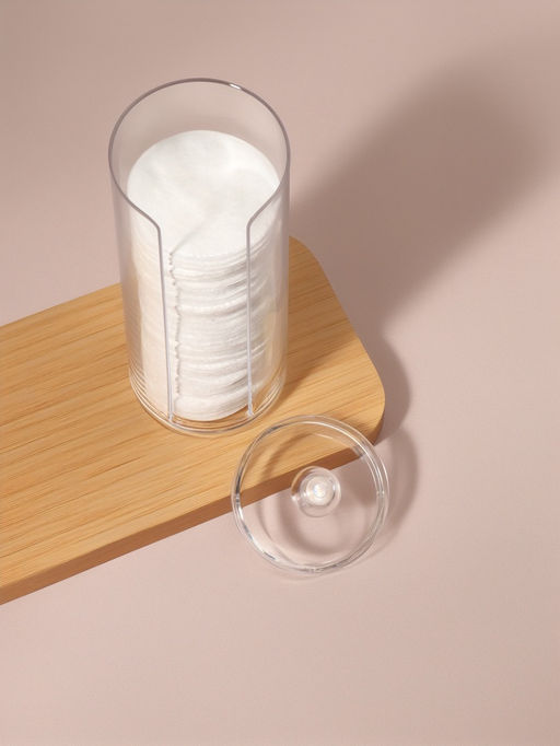 Органайзер для ватных дисков, с крышкой, d=6.5×19.5 см, прозрачный