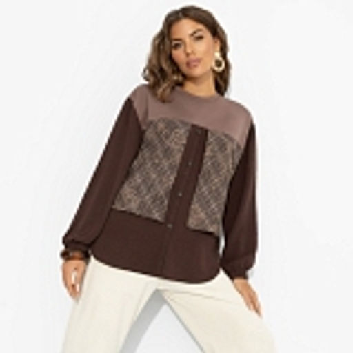 Свитшот с эффектом многослойности, Стиль по-взрослому (браун, нью) - Charutti фото 8