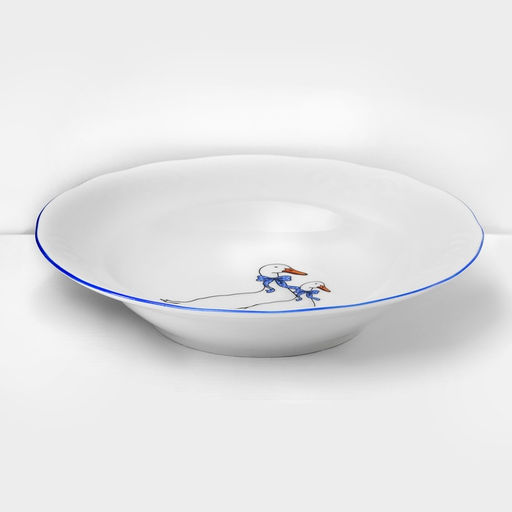 Сервиз столовый Добрушский завод «Гуси», 48 предметов, фарфор, белый