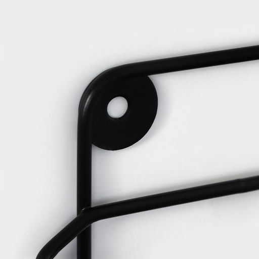 Держатель для туалетной бумаги с полочкой, 19×10×14.5 см, чёрный