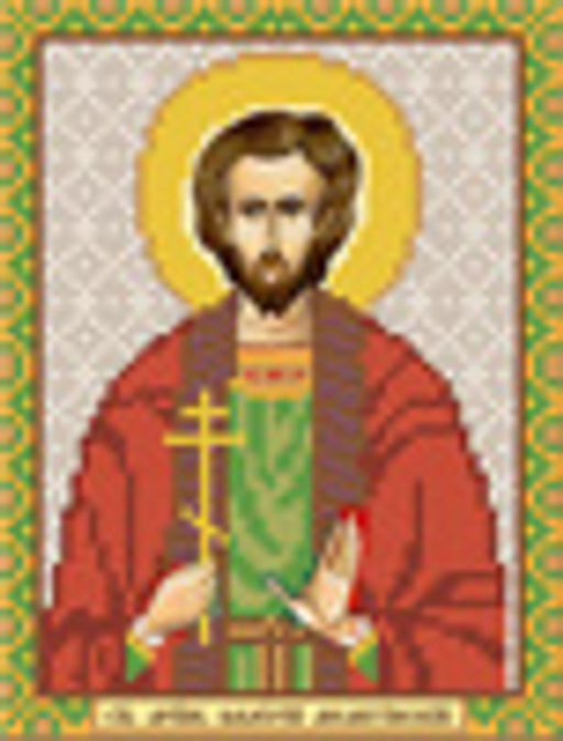 Канва/ткань с рисунком Нова Слобода БИС 5159 Св.Мч.Валерий Мелитинский 13 см х 17 см .