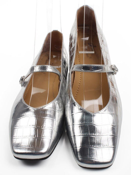 06-2009-5C GREY/SILVER Туфли женские (натуральная кожа)