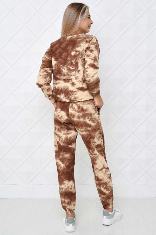 Арт. 2331 Костюм с брюками женский 44-52 (5 шт) Цвет:бежево- коричневый - Калинка фото 11