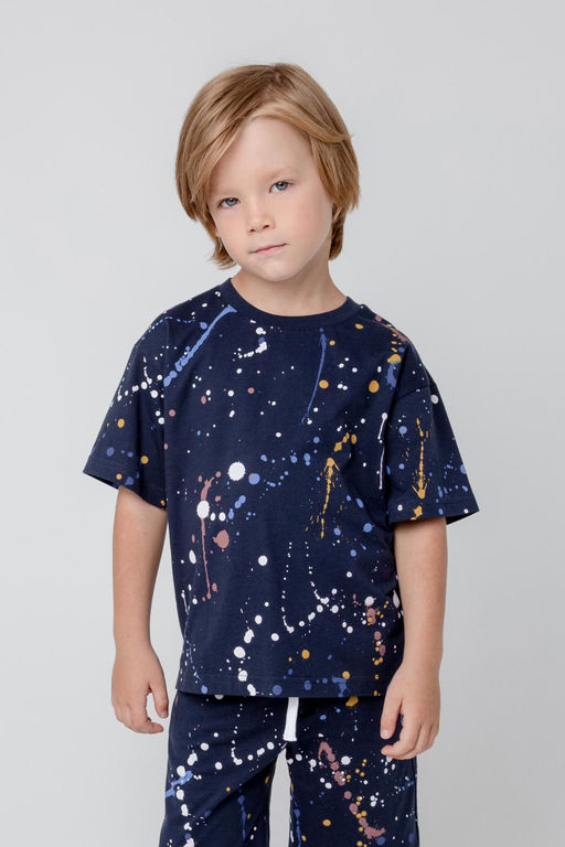 КР 302006/индиго,космические брызги фуфайка (футболка) для мал