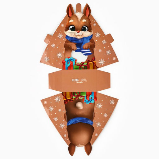 Цена за 5 шт. Коробка новогодняя складная с окном «Зайчик», 9×16.5×6 см