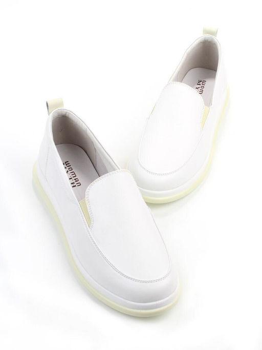 06-M27-6 WHITE Туфли женские (натуральная кожа)