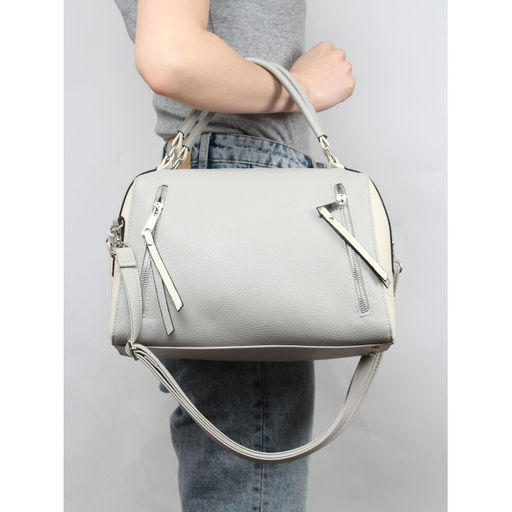 Сумка женская искусственная кожа ADEL-194/1в/ММ, 1отд плечевой ремень, серый/беж св флотер 259830 - Adelia фото 5