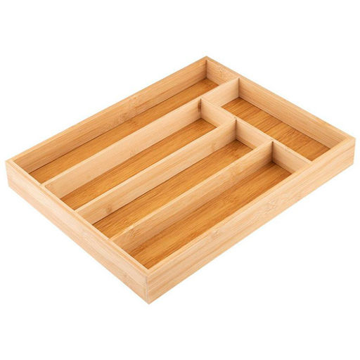 Лоток для столовых приборов BAMBOO, 37*30*4,5 см (бамбук) арт.105122 - Mallony фото 2