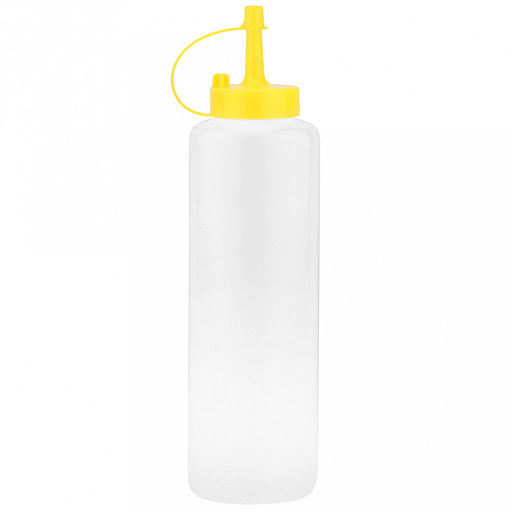 Бутылка для масла и соуса пластмассовая 470мл, д6см h22см, цветная пластмассовая крышка с колпачком в ассортименте: белый, желтый, салатовый, красный, сиреневый, бирюзовый (Китай) - Домашняя мода фото 4