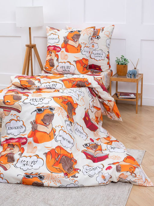 Пододеяльник 1,5-спальный, бязь "Комфорт", детская расцветка (Капибара)
