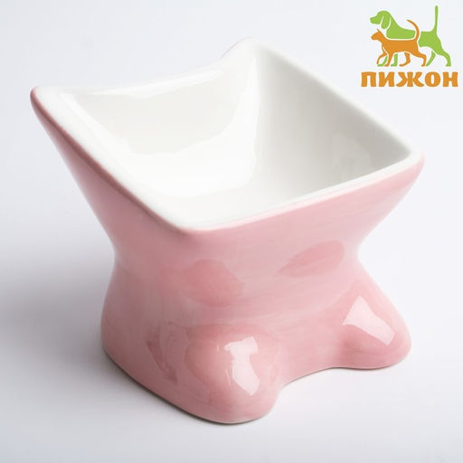 Миска керамическая Кити 150 мл, 21 х 10,5 см, розовая