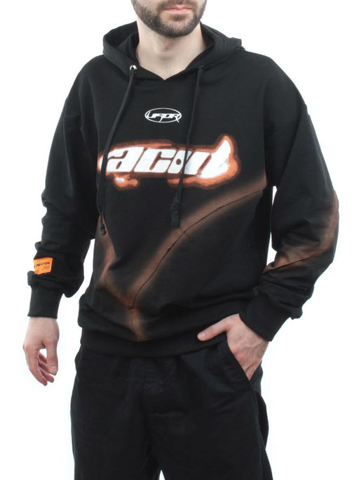 2652 BLACK/ORANGE Толстовка мужская (75% хлопок, 20% полиэстер, 5% спандекс) - Fashion фото 4