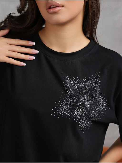 Футболка Звезда черный женская - София фото 4
