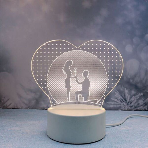 Светильник ночник "3D-Влюбленные" на пластиковой подставке, с включателем USB