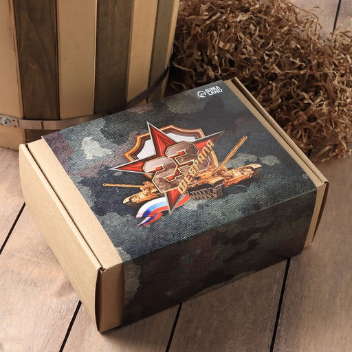 Набор подарочный Этель. Танк, плед 75?100 см, носки, 2 пары, термостакан