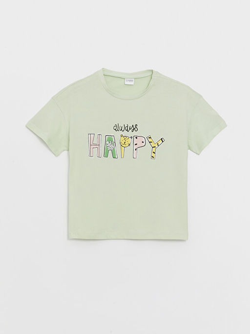 Bisiklet Yaka Bask?l? K?z ?ocuk Pijama ?st