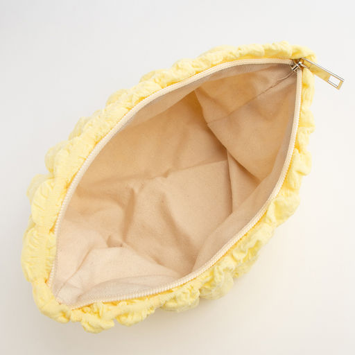 Косметичка на молнии простая, большая, мягкая, жёлтая - Simaland фото 3