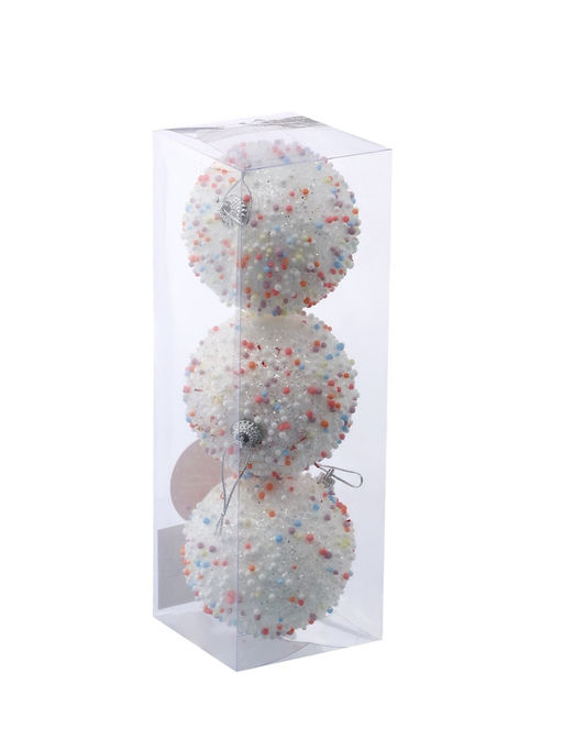 Ёлочные игрушки Абель, шары новогодние, d=8 см, 3 шт., колор - Зимнее волшебство фото 3