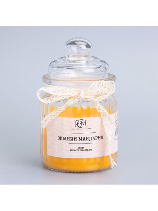 Ароматическая свеча в банке Зимний мандарин 180 г, время горения 45 ч