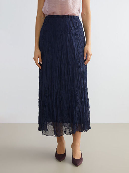 Beli Lastikli Pileli Etek