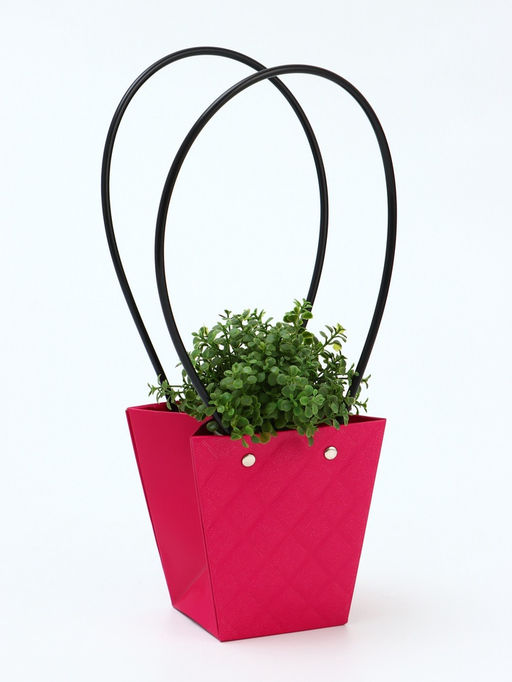 Цена за 10 шт. Сумка для цветов тиснение малина влагостойкая, 12x12-8x8-12.5 см - UPAK LAND фото 4