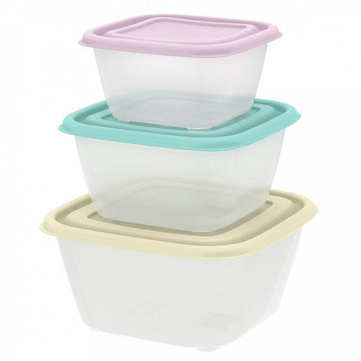 Контейнер для продуктов Прованс, набор 3 шт: 0,6л, 1л, 1,7л, полипропилен, подходит для СВЧ (Россия) - Домашняя мода фото 2
