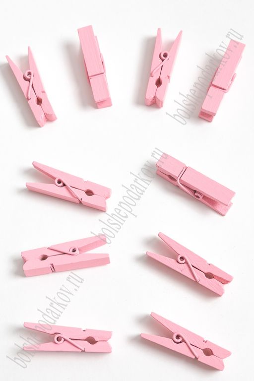 Прищепки деревянные 35 мм (100 шт) SF-2899, светло-розовый