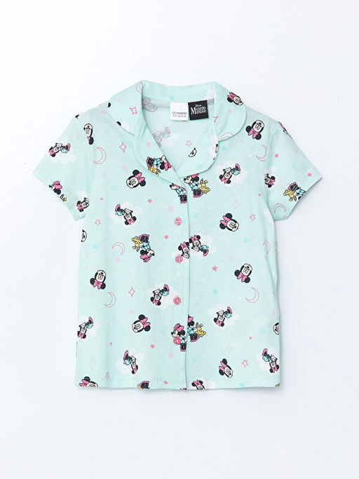 Minnie Mouse Bask?l? ?ortlu K?z ?ocuk Pijama Tak?m