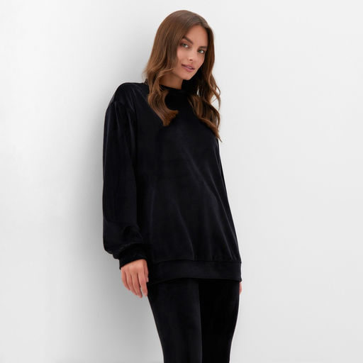 Костюм женский (свитшот, легинсы) KAFTAN Plushy, размер 40-42, чёрный