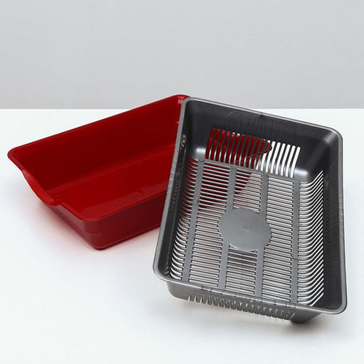 Туалет глубокий с сеткой 36 х 25 х 9 см, серый/бордовый - Simaland фото 4