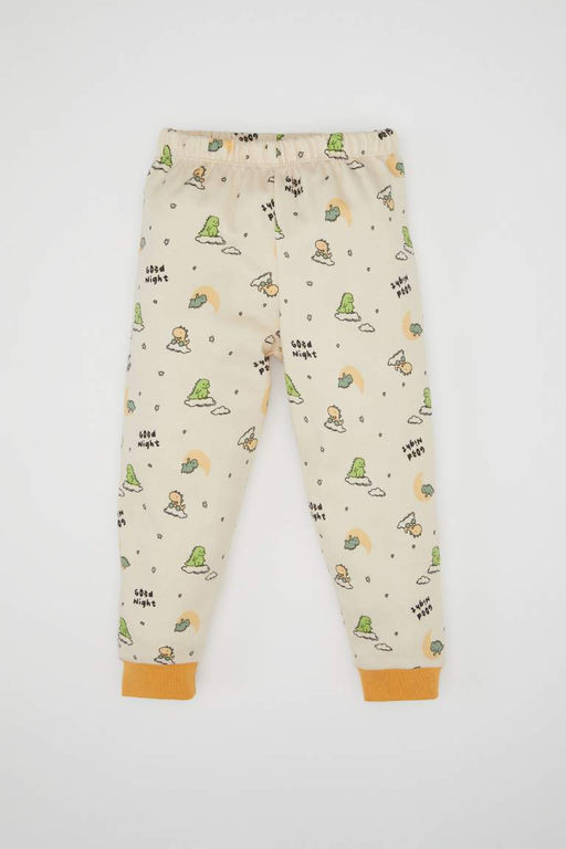 Пижамный комплект с длинными рукавами и принтом динозавров для маленьких мальчиков - Defacto фото 2