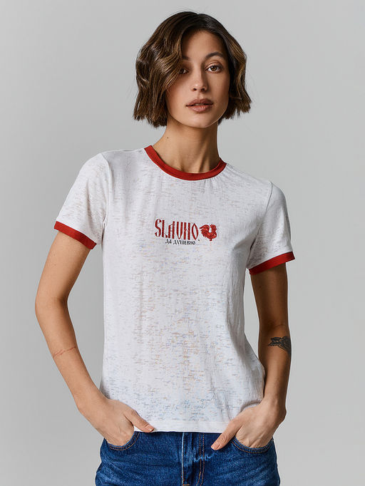 Джемпер прилегающего силуэта женский молочный - Mark formelle фото 2