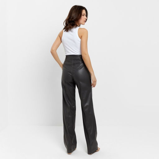 Брюки женские из экокожи MINAKU: Eco leather, цвет графит, размер 44