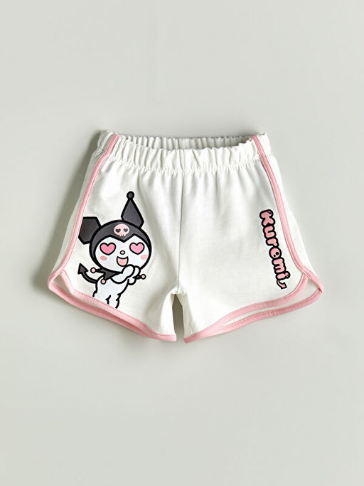 Beli Lastikli Kuromi Bask?l? K?z ?ocuk ?ort