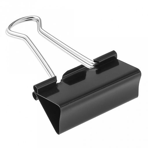 Зажим для бумаги 41мм металл, цвет - черный, набор 24 штукb, в пластиковой банке д11,8см h7см (Китай) - Домашняя мода фото 8