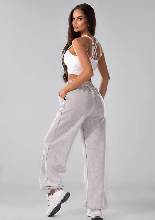 K13018 Штаны палаццо варенка (хлопок) СЕРЫЙ