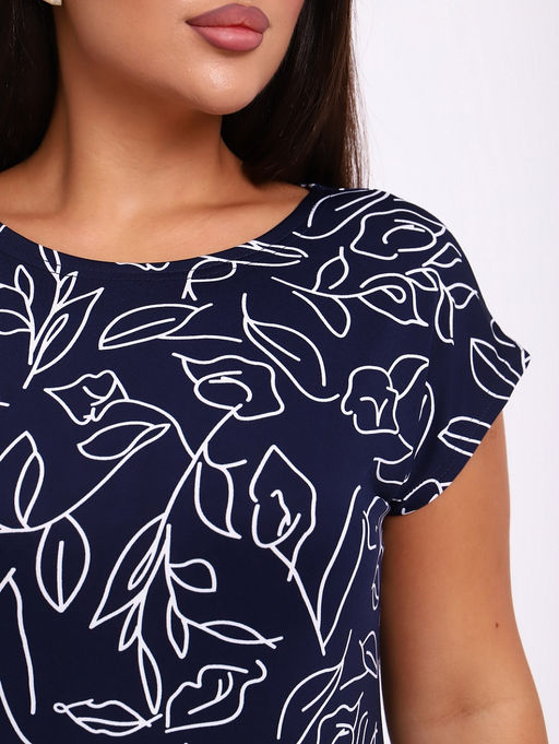 Платье "Эдельвейс" белый/темно-синий