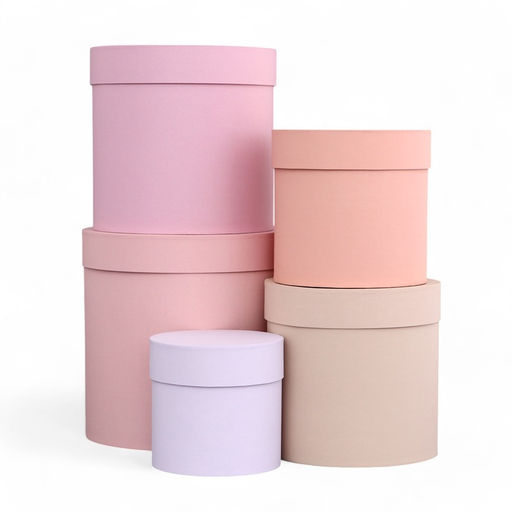 Набор круглых коробок 5 в 1 «Ягодный», 23×23 - 15×15 см