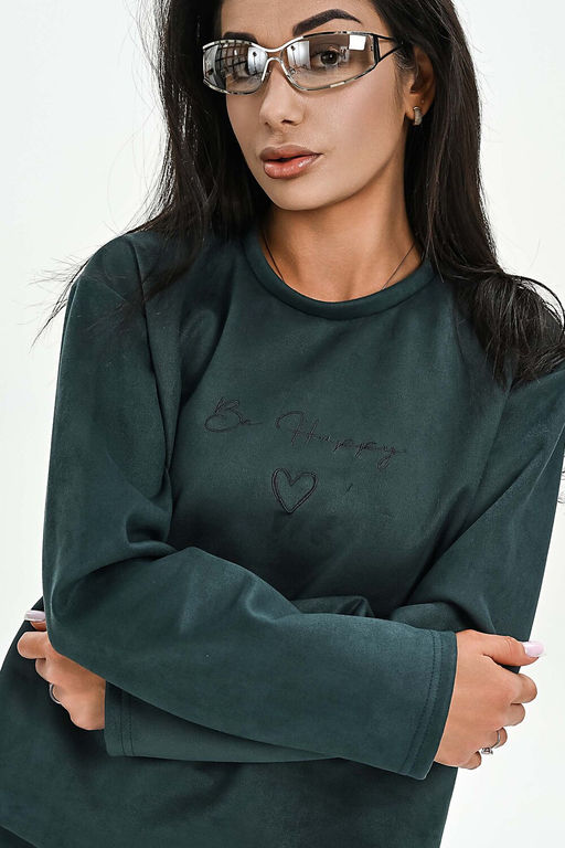 Свитшот из мягкой эко замши