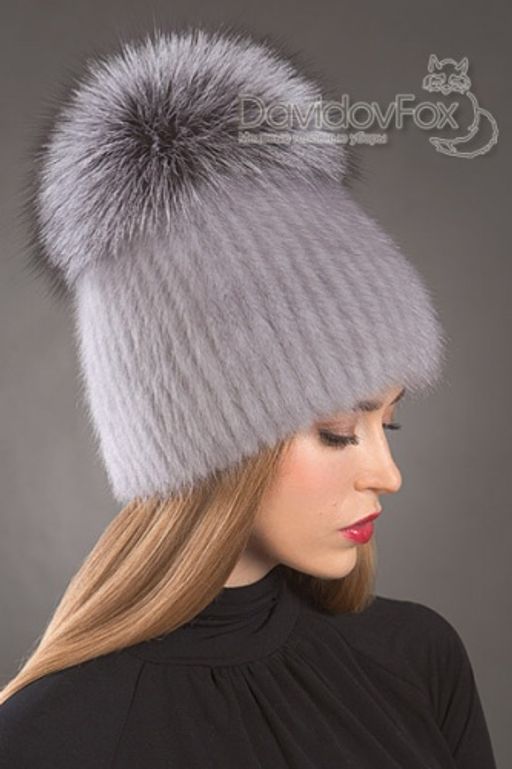 Шапка Лыжница норка сапфир