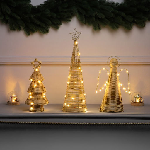 Фигура световая «Ангел плетёный», 32×16×9 см, 20 LED, батарейки ААх2 (не в комплекте), свечение теплое белое