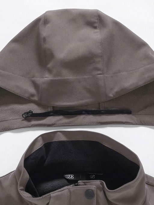 Парка женская софтшелл виндстоппер удлинённая с капюшоном темно-серого цвета 9618_1TC