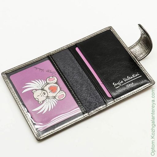 Женская кожаная визитница Sergio Valentini СВ 8112-010  фото 7
