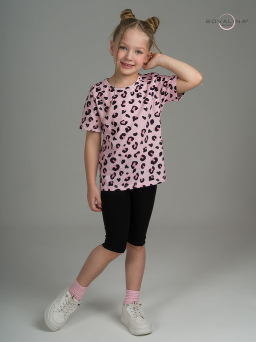 Костюм Актив нежный леопард-черный - Sovalina фото 26