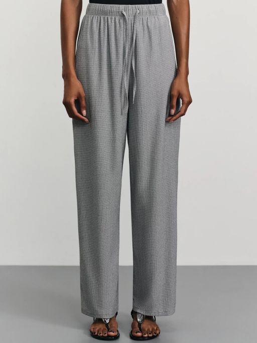 Брюки из рельефной ткани с эластичной талией / Zarina  фото 2