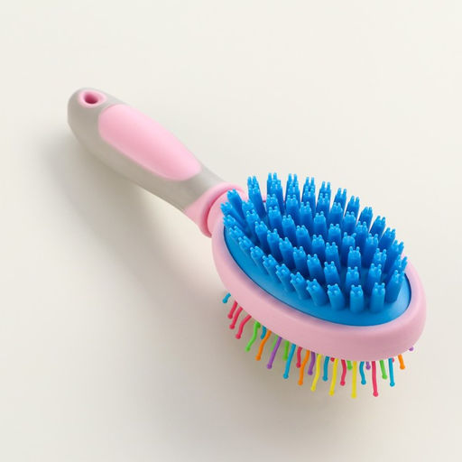 Двусторонняя щётка - расческа с волнистыми зубьями, средняя, 6 х 19 см, розовая - Пижон фото 2